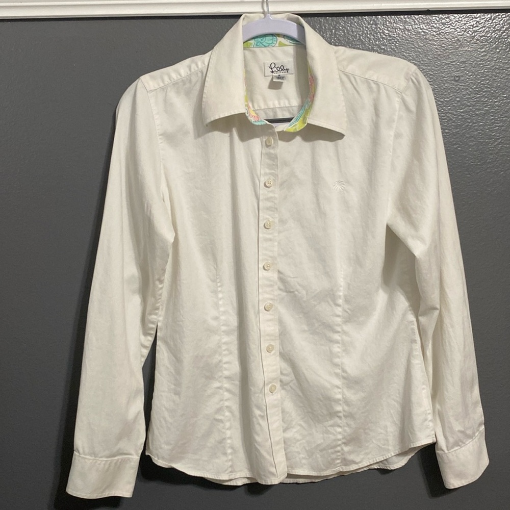 Lilly Pulitzer White Button Down Top